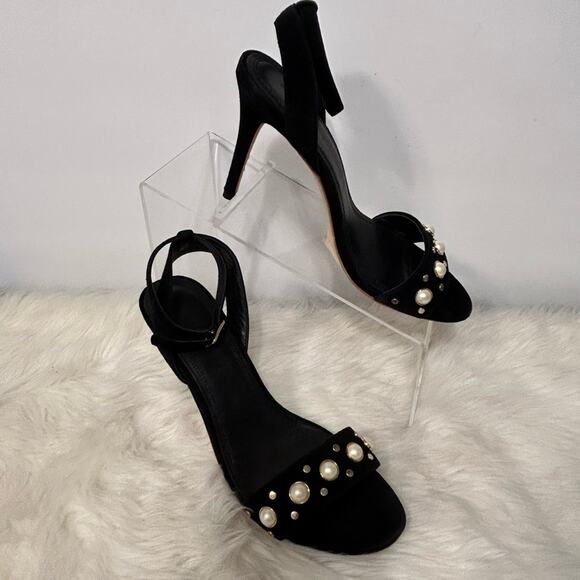 SANDRO NINA PEARLS HEELS (BLACK) SIZE 39 New in box - Picture 4 of 15